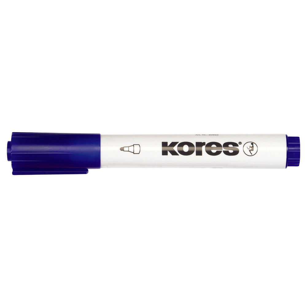 Marker pentru tabla Kores, varf rotund, 3-5 mm, albastru Marker pentru tabla Kores, varf rotund, 3-5 mm, albastru